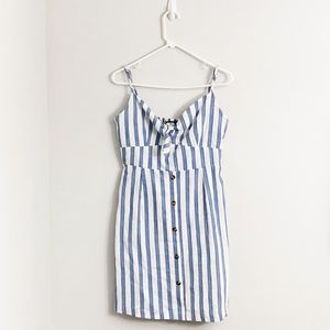 Derek Heart Blue & White Stripped Mini Dress